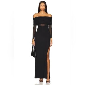 RtA Zadie Long Sleeve Maxi Dress in Black